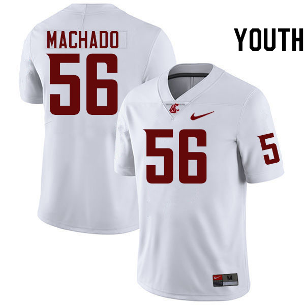 Youth #56 Gauge Machado Washington State Cougars College Football Jerseys Stitched-White